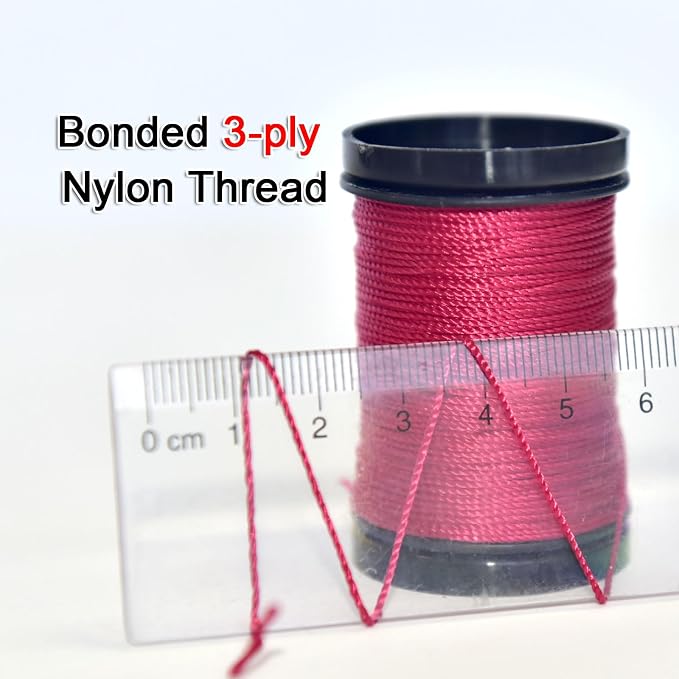 30 Yards Heavy Duty Extra Strong Upholstery Nylon Sewing Thread for Machine, Home, Hand, Craft, and Denim Leather，Color：red