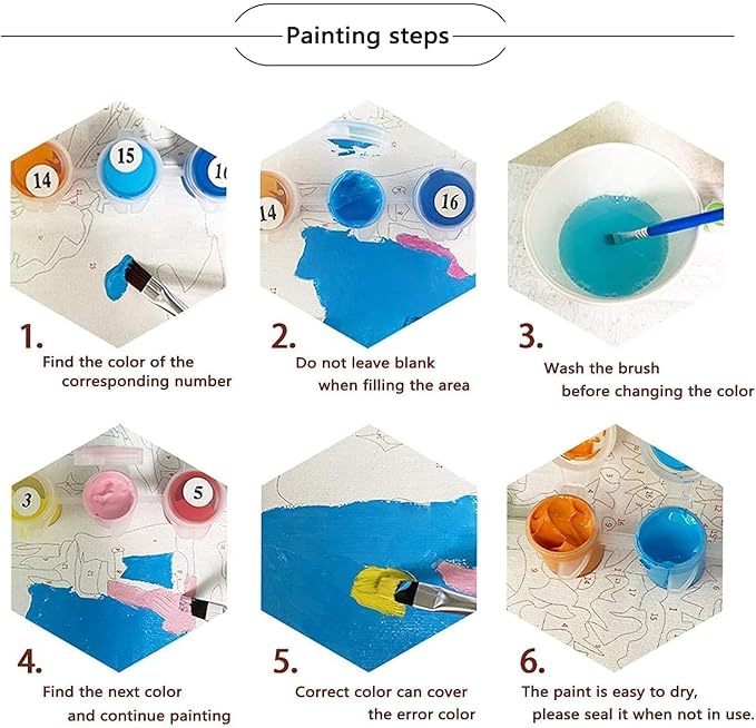 Landscape Paint by Numbers Kit for Adults, Color By Numbers for Adults | Classical Landscape Painting by Number Kits On Canvas, Number Artist Paint by Number Kit Funny Without Frame DIY, 12x16in