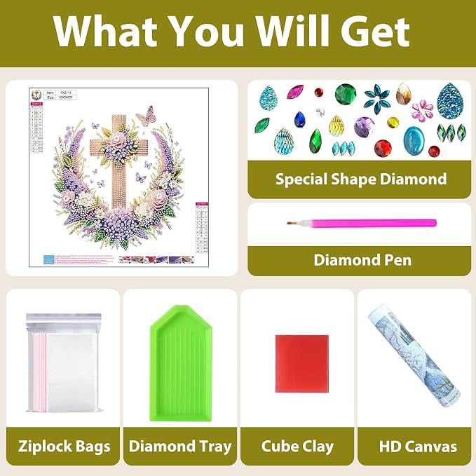 Flowers Diamond Art Kits for Adults Special Shape Diamond Painting