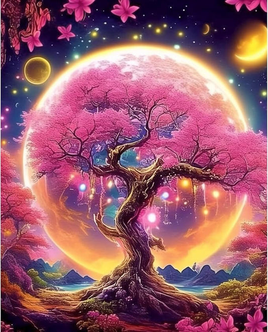 obterie Tree of Life Paint by Numbers Kit for Adults Beginner Tree Oil Painting Kit Adult Paint by Number Kits on Canvas DIY Painting for Beginners Art by Numbers for Gifts Home Wall Decor 16x20 Inch