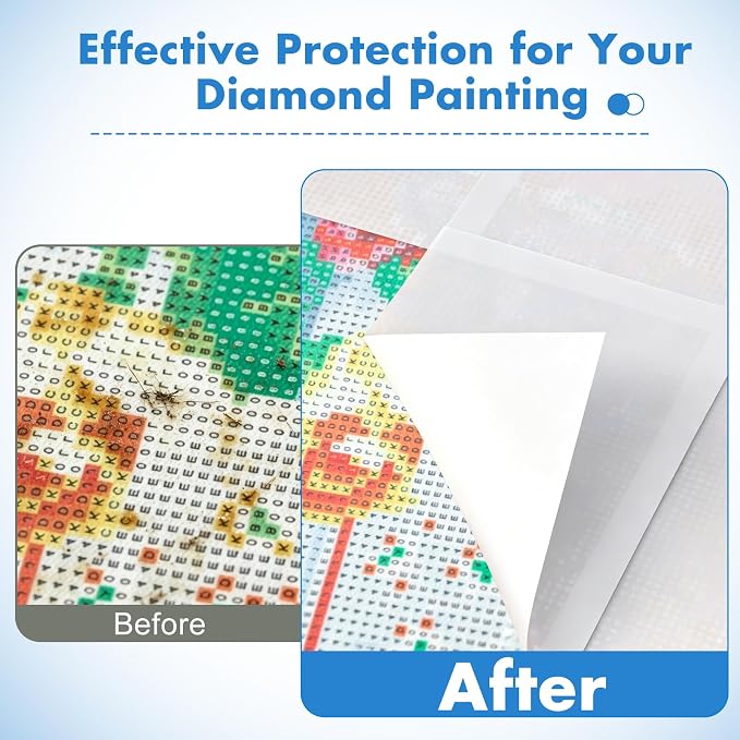 300 Pieces Diamond Painting Release Paper, Double-Sided Non-Stick Release Paper for Diamond Art, 5.9" x 3.9" Thickened Replacement Sheets, Diamond Painting Art Accessorie Tools