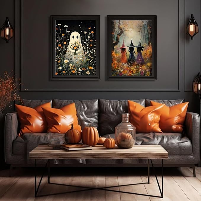 hkejoi Halloween Paint by Numbers Kit for Adults, 12x16 in
