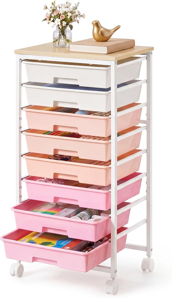 VASAGLE Rolling Cart with Drawers, Craft Organizers and Storage