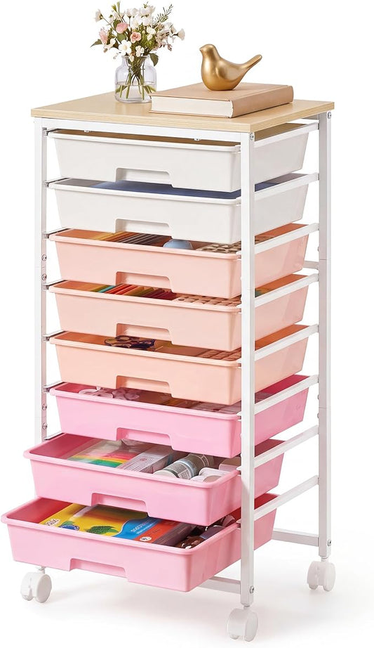 VASAGLE Rolling Cart with Drawers, Craft Organizers and Storage
