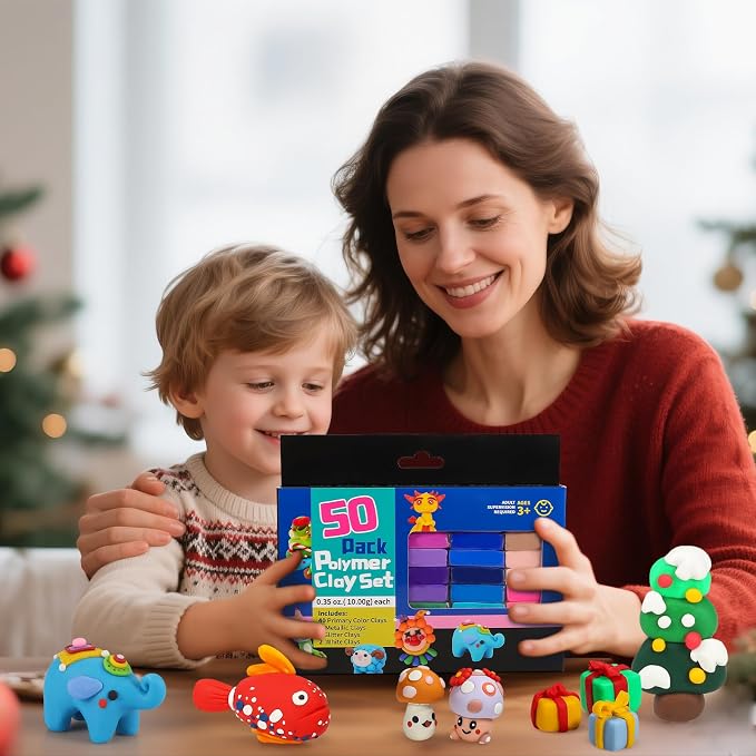 CiaraQ Polymer Clay Kit, Mini Modeling Clay Set | for Kids/Beginners/ Artist, 48 colors