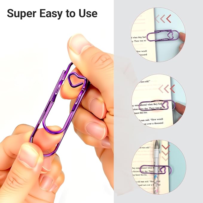 Metal Heart Pen Holder Paper Clip, 18 Pack Notebook & Journal Accessories