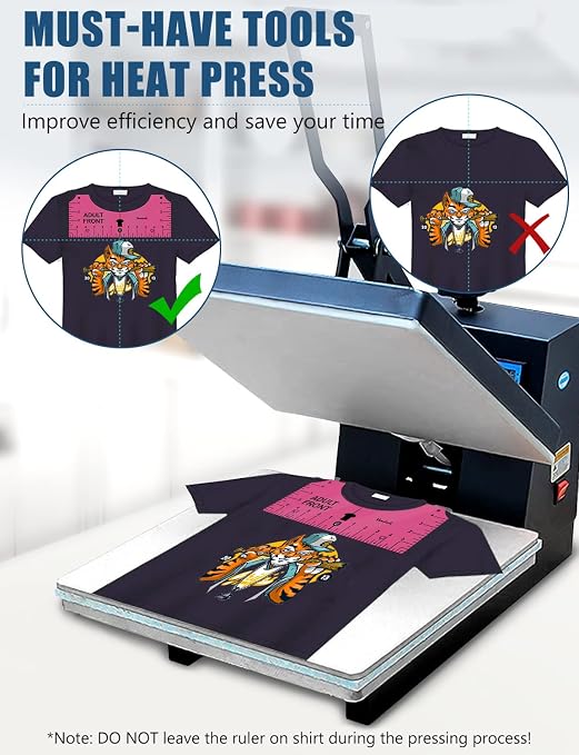 Vowlove Shirt Ruler for Heat Press, T-Shirt Design Alignment Tool | Speed up Repeat Orders and Reduce Placement Mistakes for Custom Apparel Shops, Crafters and Small Businesses