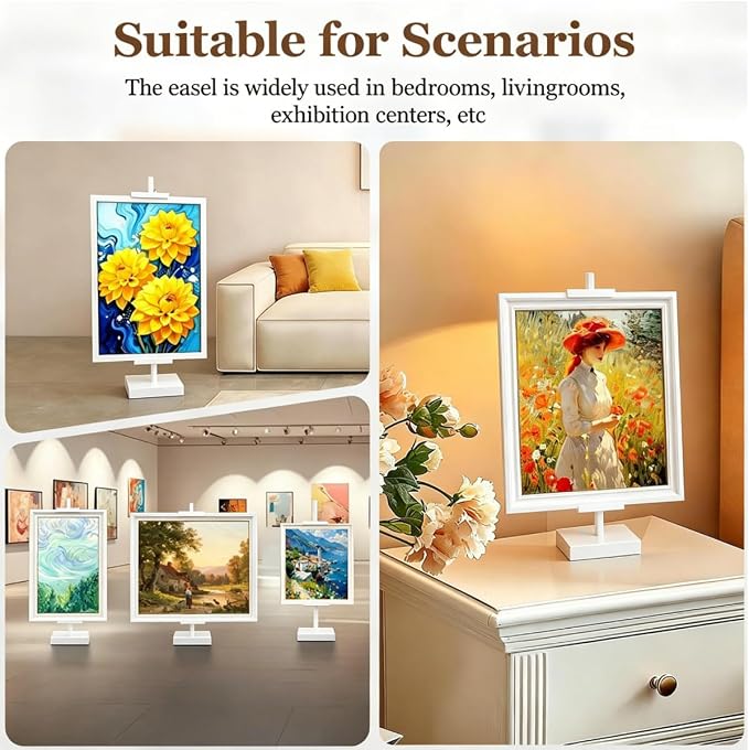 18'' Adjustable Tabletop Easel Stand, White Easel for Display | Steady and Elegant Picture Easels for Display, Picture Frame Stand, Adjustable Art Easel,Picture stand for Artwork, Photo.