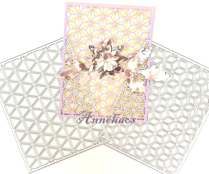 Cutting Dies 3D Background Frame Metal Stencils Scrapbooking Tools DIY Craft Carbon Steel Embossing Template for Paper Card Making Album Arts Supplies (Diamond Layer), XMEI000580
