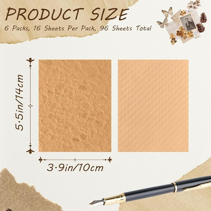 16 Sheets Textured Scrapbook Paper Mesh Fabric Kit - 1 Pack Bullet Junk Journal Supplies Card Making Vision Board Scrapbooking Embellishments 3.9x5.5 Inch