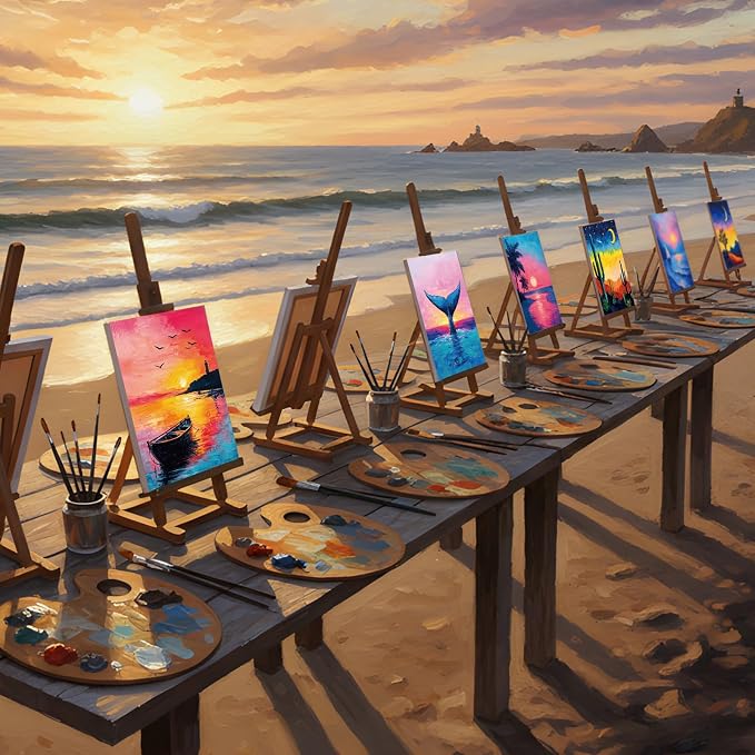 Sherr 24 Pcs Pre Drawn Canvas for Adult, Multiple Sceneries, 8 x 10 Inch