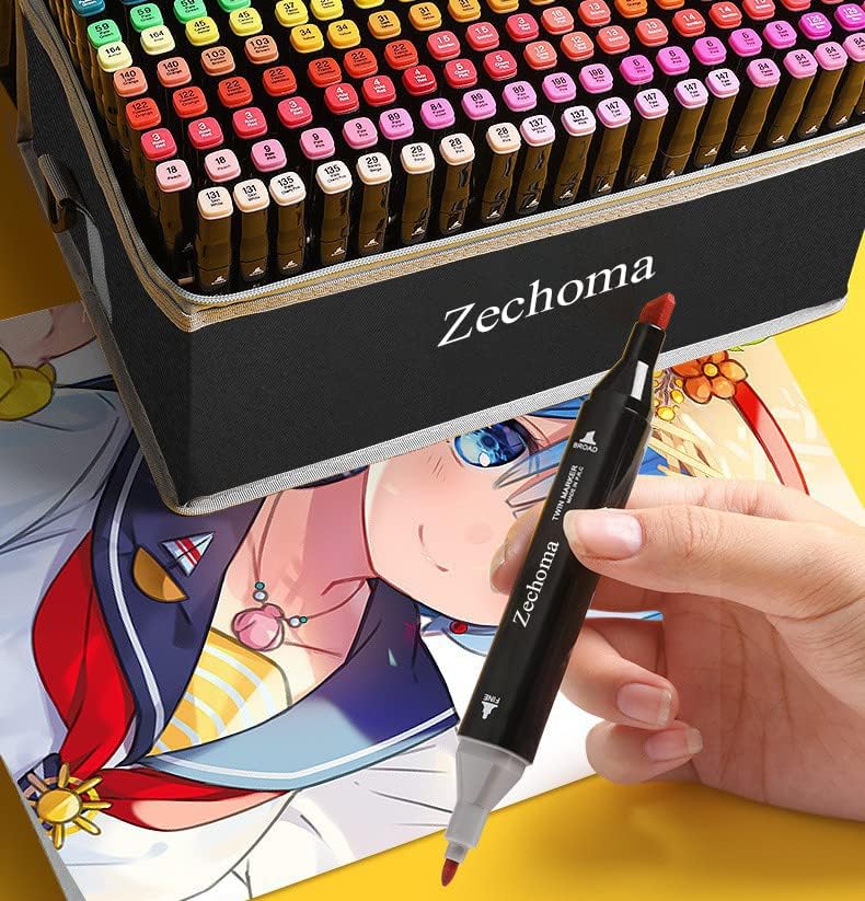 ZECHOMA 262 Colors Alcohol Markers Artist Drawing Art Dual Tip Markers Perfect for Kids Boys Girls Students Adult