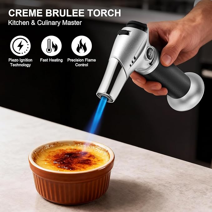 TBTeek Kitchen Butane Torch with Safety Lock for Baking, Crafts & Steak