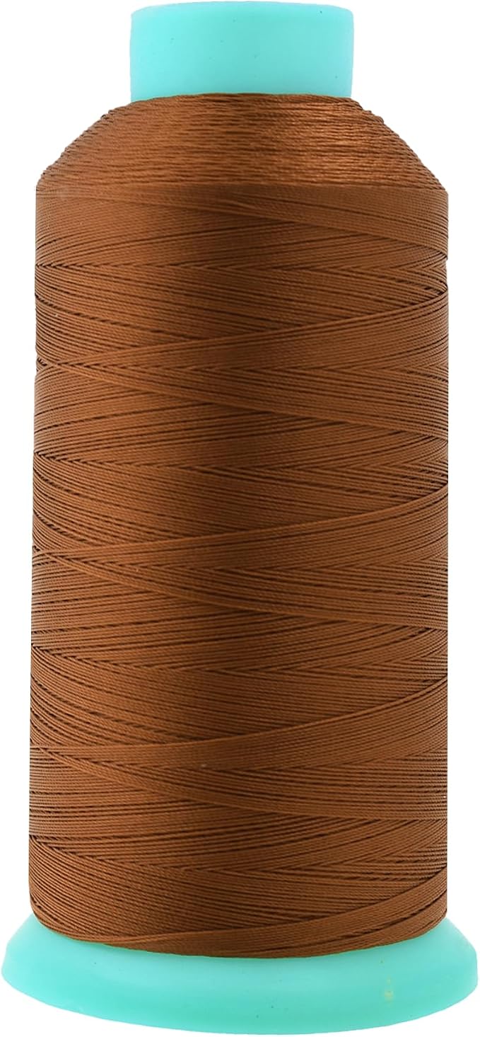 Mandala Crafts Size 69 210D T70 Bourbon Brown Bonded Nylon Thread, 1500 YDs