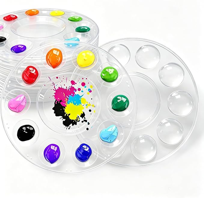 28Ps Clear Paint Tray Palettes Plastic for Kids to Put Cupcake,Art Painting