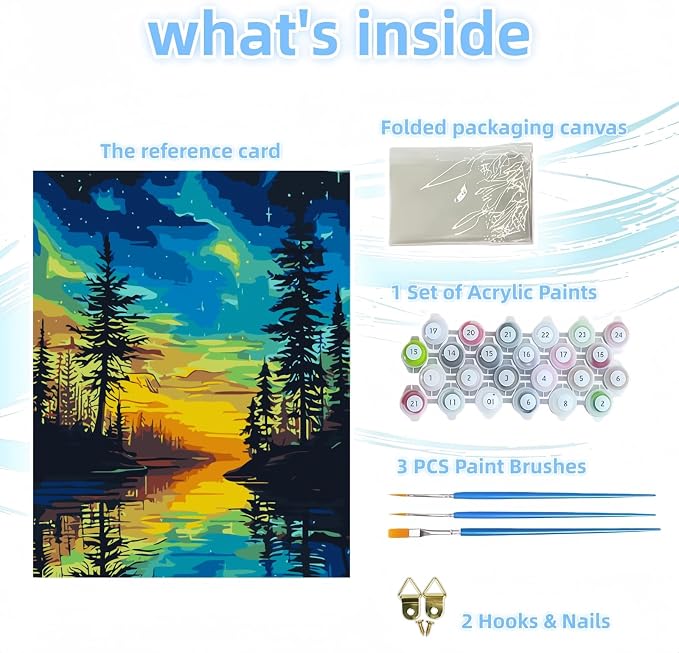 Paint by Numbers Kit for Adults, Starry Tree Adult Paint by Number Kits | Acrylic Paint by Number Canvas for Adult Beginners, Home Wall Art Decor,Unframed, 16X20 inch