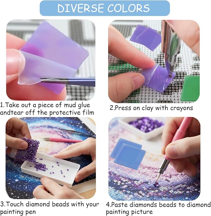 120PCS Diamond Painting Glue Clay, Colorful Clay Wax Painting Tool DIY Diamond Art Accessories and Tools for Embroidery Accessories,2 x 2cm(5 Colors) (Multicoloured)