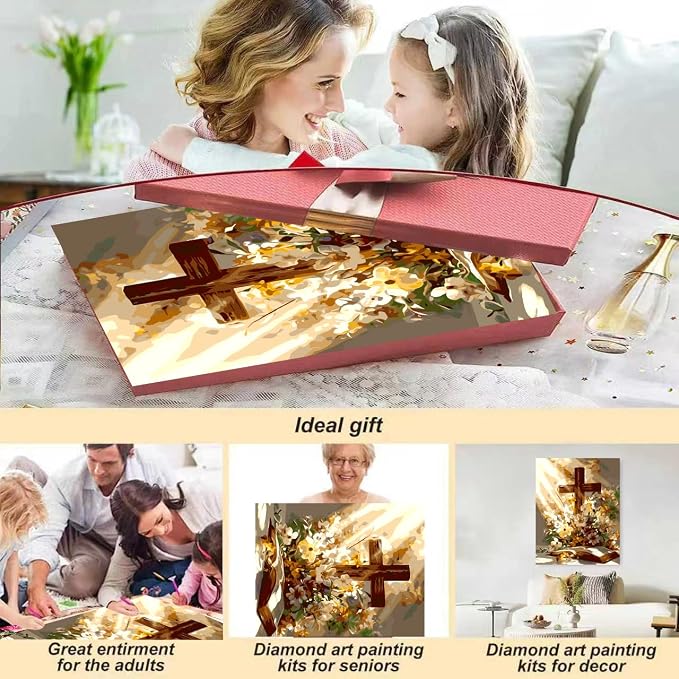 askkqtx Cross Christian Paint by Numbers Kit for Adults Unframed 16x20 in