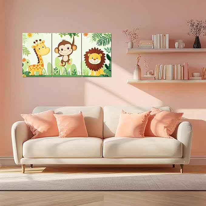 3 Piece Paint by Numbers Kit for Kids Easy Kid Paint by Number Kits Ages 8-12 Animal DIY Painting Kits for Kids Age 4-8 Beginner Paint by Number Canvas with Frame Children Color by Numbers Kit 8x12 In