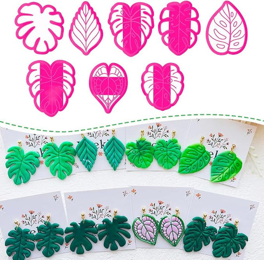Leaf Shape Polymer Clay Cutters Set – Molds and Clay Cutters for Polymer Clay, Botanical Clay Earring Tools