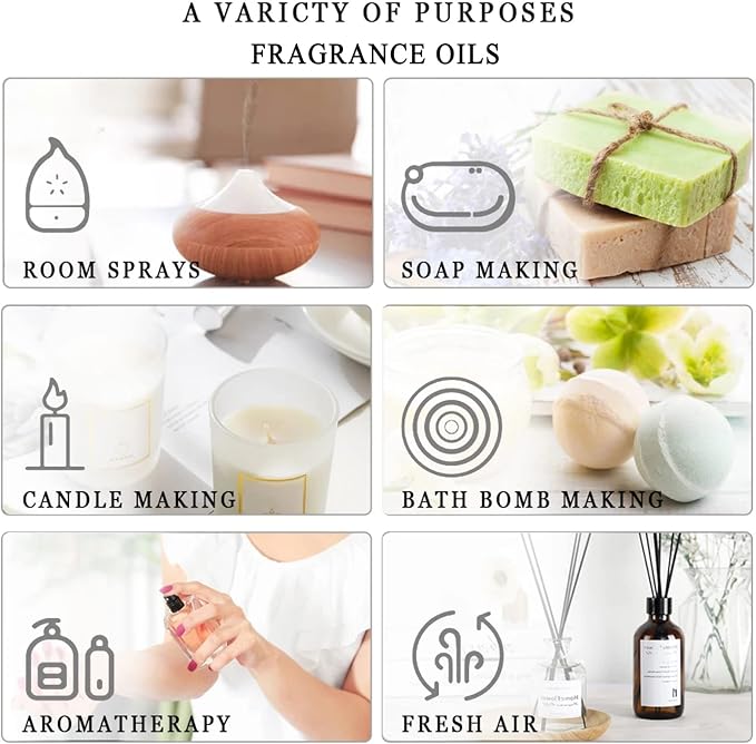 PHATOIL Fruity Fragrance Oil Gift Set for Diffuser, Soap Candle Making