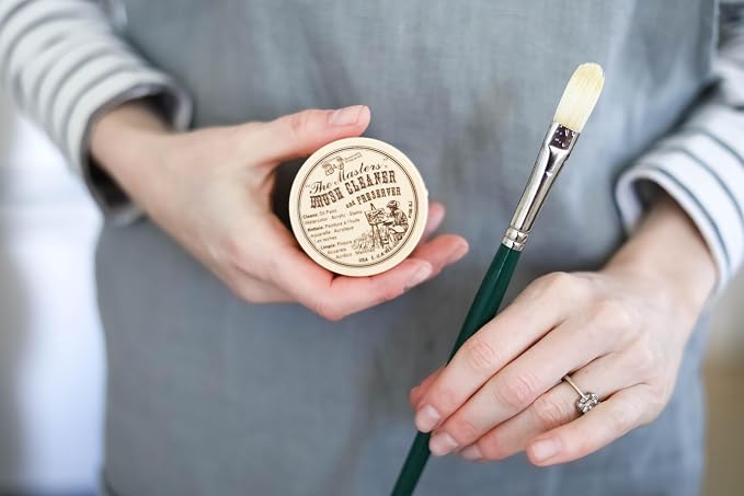 GENERAL'S The Masters Brush Cleaner and Preserver – Non-Toxic – Cleans & Restores Art Paint Brushes – Removes Acrylic, Oil & Watercolor Paint – 2.5 oz | Artist Brush Soap Removes Oil, Acrylic, Watercolor, Gouache and Tempera Paints Plus Ink, Dye, Stain...