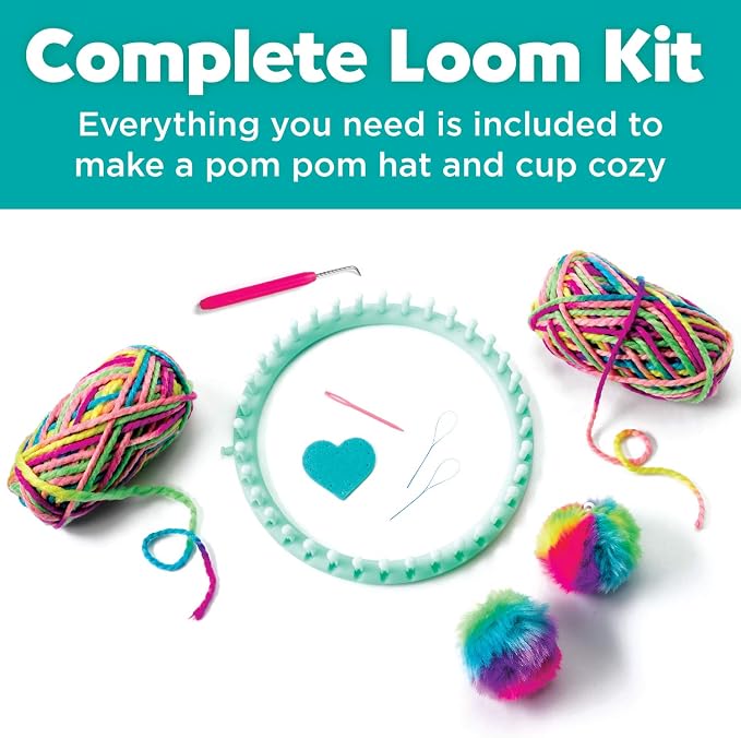 Creativity for Kids Quick Knit Loom Kit - Knitting Kit for Kids, Make Your Own Pom Pom Hat and Accessories, Knitting Loom Crafts for Kids