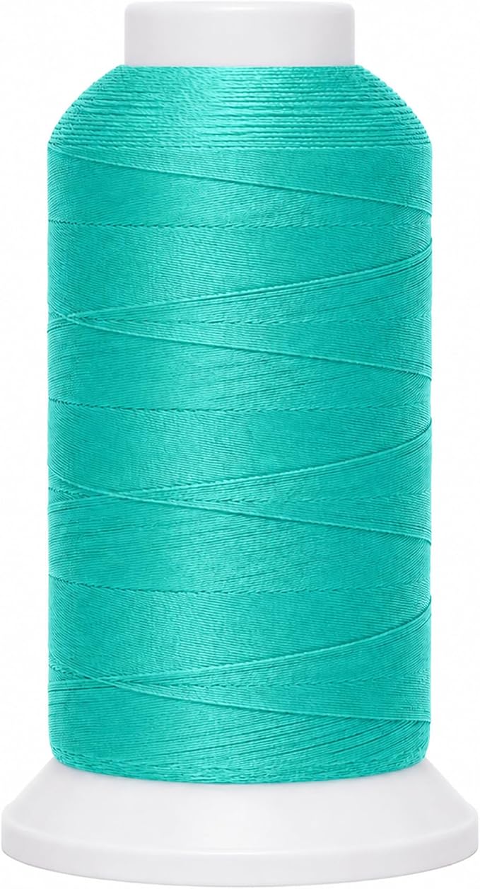 Mandala Crafts Turquoise Tex 90 Polyester Heavy Duty Thread for Upholstery | 1500 Yds T90 UV Resistant Strong Thread for Leather Sewing, Marine, Drapery, Jeans, Hair Weaving & Extension, Outdoor