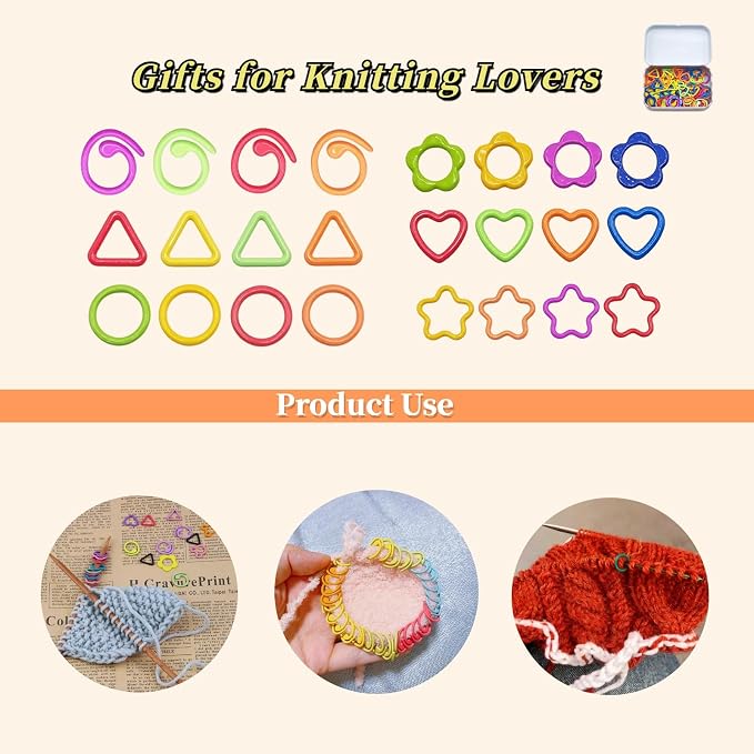 Wonafa 50Pcs Triangle Metal Stitch Markers,Metal Colorful Crochet Stitch Markers,with Storage Box for Crocheting Clothing Tag DIY Craft Project (Triangle-50Pcs)