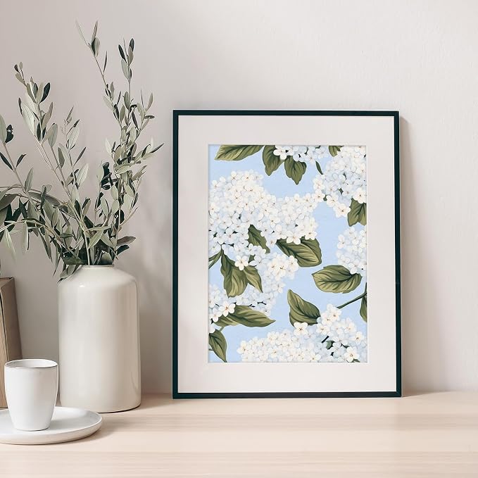 JarThenaAMCS 24 Sheet Light Blue Hydrangea Pattern Paper, 6 x 6 Inch