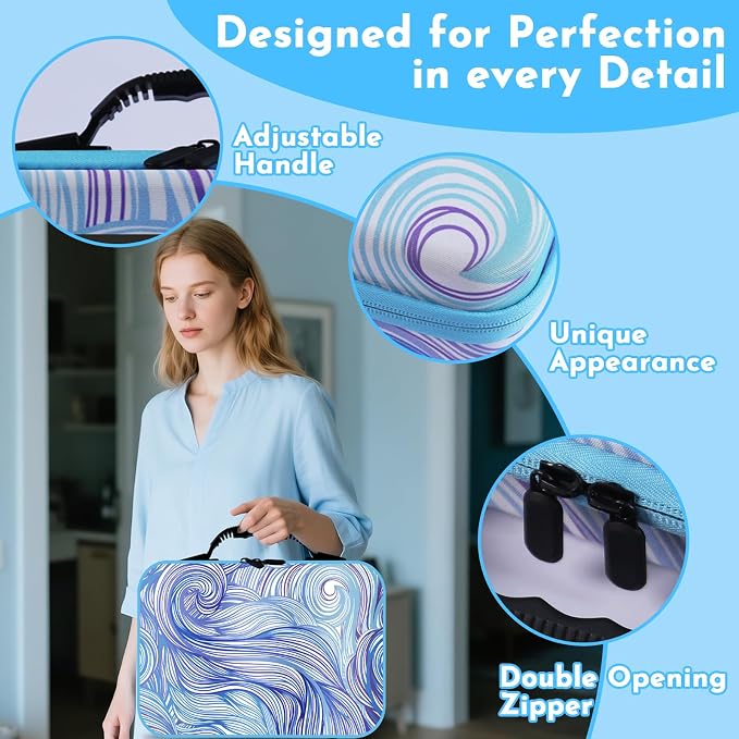 Tavolozza Fine Arts Diamond Painting Storage Containers, 120 Slots Diamond Painting Accessories and Tools with Jars for Beads, Portable Diamond Art Organizer Case, Diamond Art Kit Storage Box, Blue
