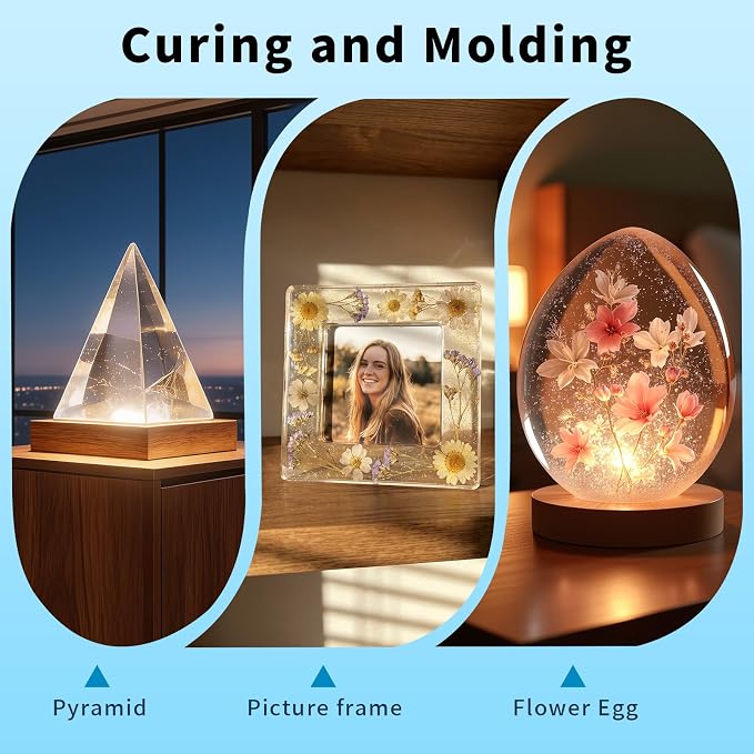 SHORE RESIN Complete Resin Craft Kit for Adults and Beginners | Complete resin craft kit with 16 oz epoxy, 5 molds, glitter, dried flowers and tools for adults, beginners and DIY projects.