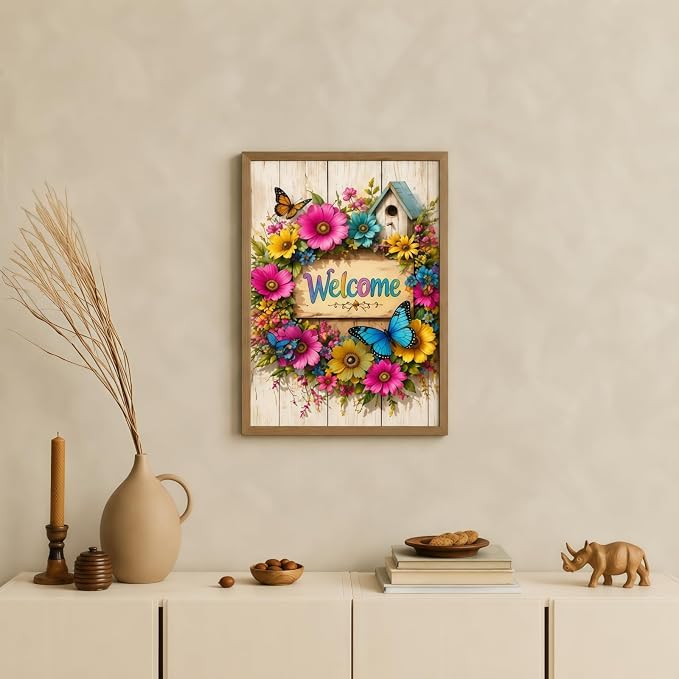 XSJDBYYQ Colorful Flowers Diamond Art Kits for Adults, 5D Diamond Painting