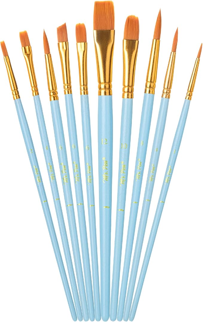 Mr. Pen- Acrylic Paint Brushes Set, 10 Pack, Round & Pointed Tip