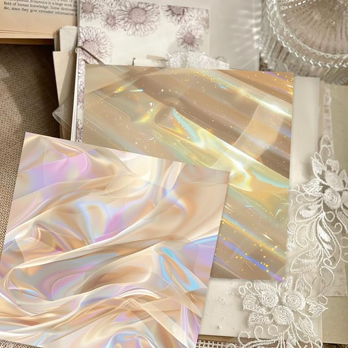 PRSTINCOL Scrapbook Paper,16 Sheets 5.8x5.8 Inch Dazzling Lights Style Scrapbook Supplies,Single-Sided Vibrant Origami Decoupage Paper for Diy Crafts, Card Making, Art Journaling