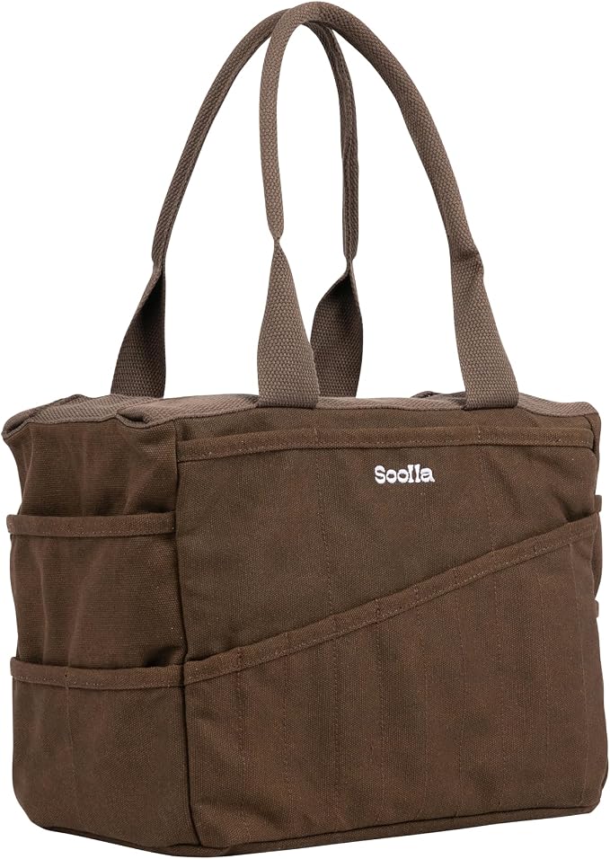 Soolla Studio Bag: Art Supply Storage Organizer & Pottery Tool Bag, Washable Tote, Yarn Bag, Crochet, 30 Pockets, 15+ Colors
