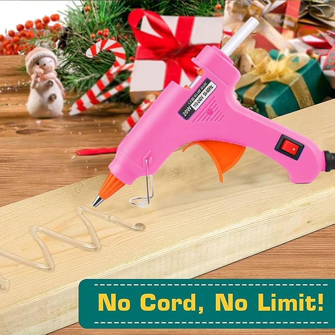 Mini Hot Glue Gun Kit with 10 Sticks 20W Fast Heating Craft Tool - | Quick Melt Set for DIY Art, Home Repair & School Projects. Lightweight, Easy Use. (White)