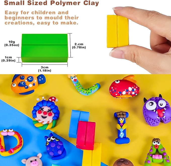 CiaraQ Polymer Clay Kit, Mini Modeling Clay Set | for Kids/Beginners/ Artist, 100 colors