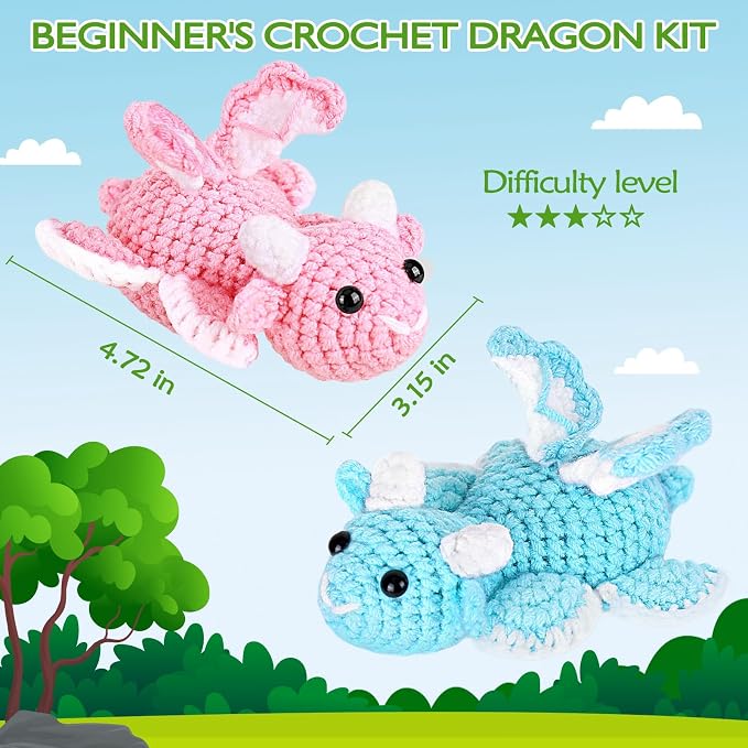 Crochetta Beginner Crochet Kit with Step-by-Step Video Tutorials, Learn to Crochet for Adults & Kids, Knitting Craft Supplies, Hanging Plants Home Decor (40%+ Yarn)