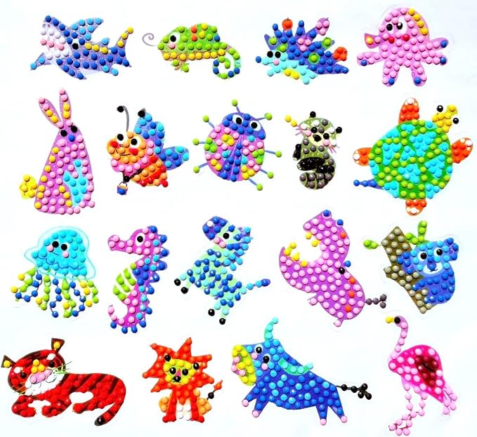 FONYANE Diamond Art for Kids & Girls & Boys,Gem Art Animal Stickers Craft Kit for Kids Ages 4-6-8-10-12,Arts & Crafts for Boys Girls Birthday Party Gift Toy