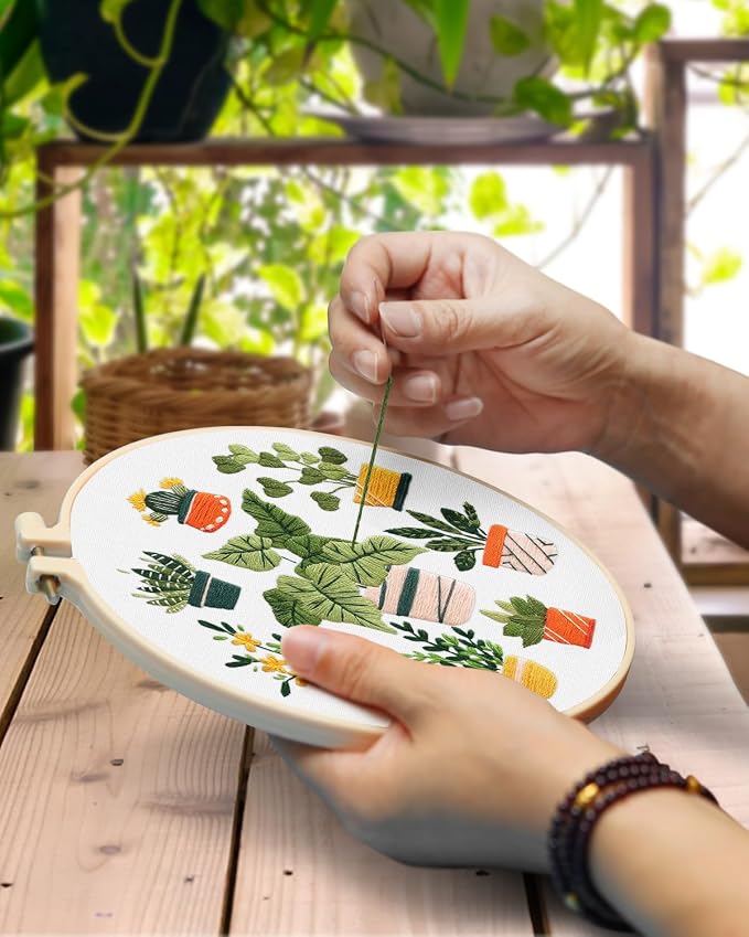 TINDTOP 3 Pack Embroidery Kit for Adult, Embroidery DIY Starter Kit