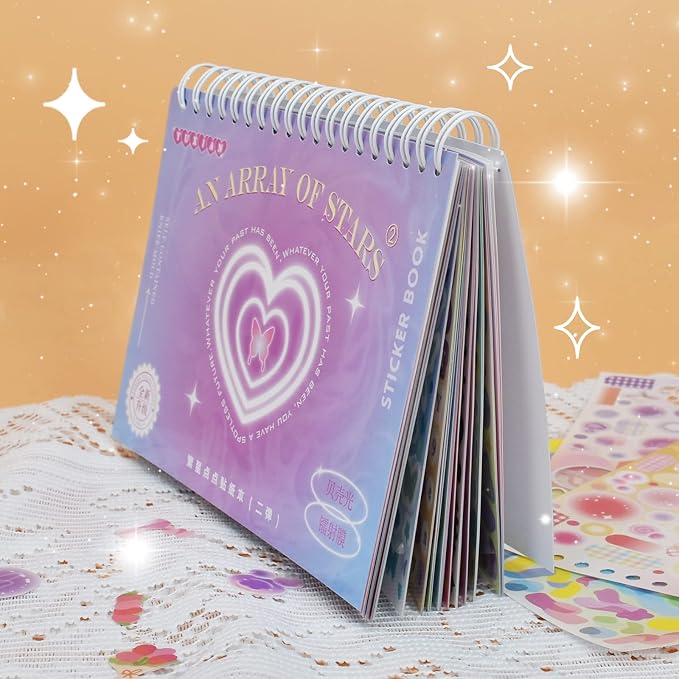 2500PCS Scrapbook Stickers Book Cute Butterfly Stars Heart Letter Stickers