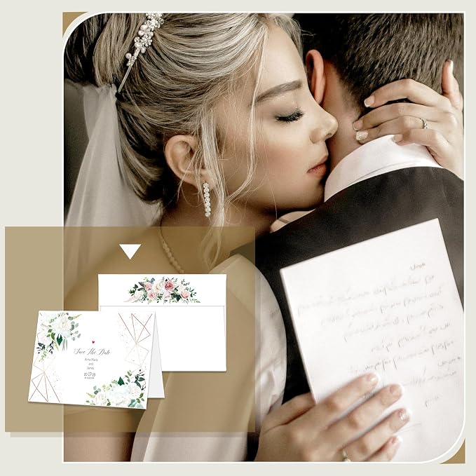 100 Pack Goefun Blank Cards and Envelopes 5x7 White for Invitations
