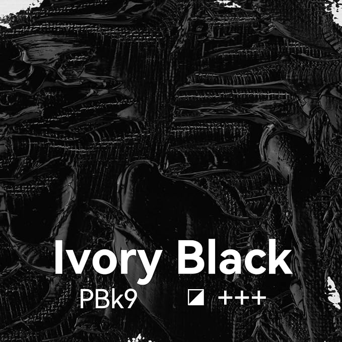 PHOENIX Ivory Black Oil Paint, 200ml / 6.75 Fl oz | Single Large Tube, Artist Quality, Oil Based, For Professionals