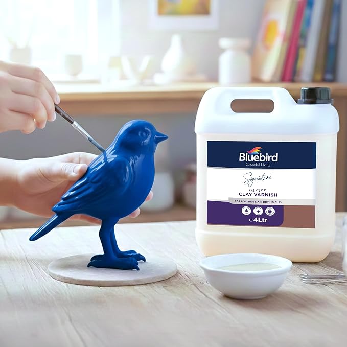 Bluebird Signature Air Dry Clay Glaze - Air Dry and Polymer Clay Varnish, Prevents Cracking and Scratches (135.2 Fl Oz)