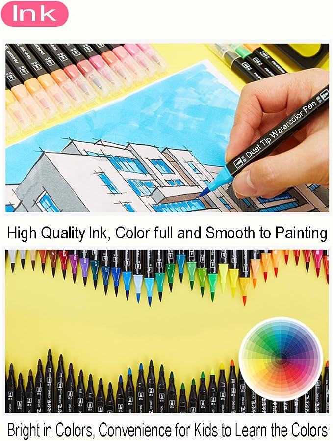 Dual Tip Markers for Kids, Washable Markers Set(36 Colours)