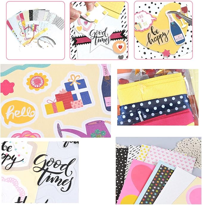 Huralona Greeting Card Making Supplies Envelope Kit Gift Anniversary Craft | Handmade DIY Card Kits 16 Cards 16 Envelopes with Accessories for Birthday Thanksgiving Christmas Wedding Invitation