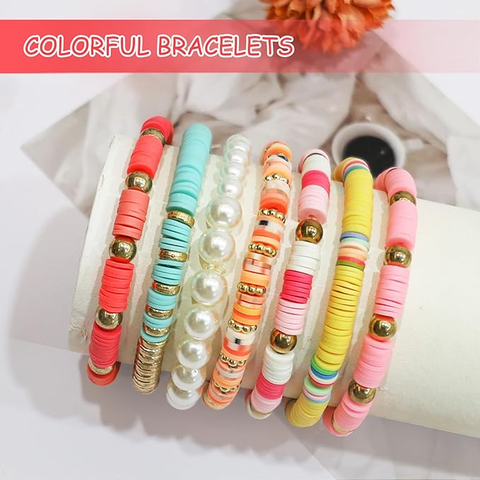 Redtwo 10000 Pcs Clay Beads Bracelet Making Kit | 3 Boxes 60 Colors Beads Set for Friendship Jewelry Making Kit with Charms, Crafts Gifts for Girls Ages 6-12 Kids