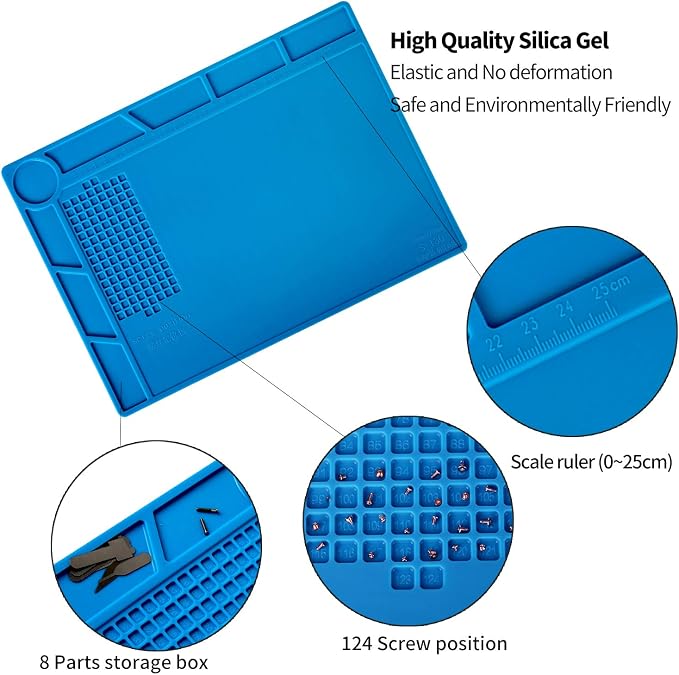 Kaisi S130 Insulation Silicone Soldering Mat Repair Mat, Silicone Work Mats