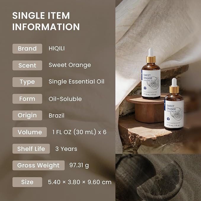 HIQILI Sweet Orange Essential Oil Set, Bulk Wholesale for Business